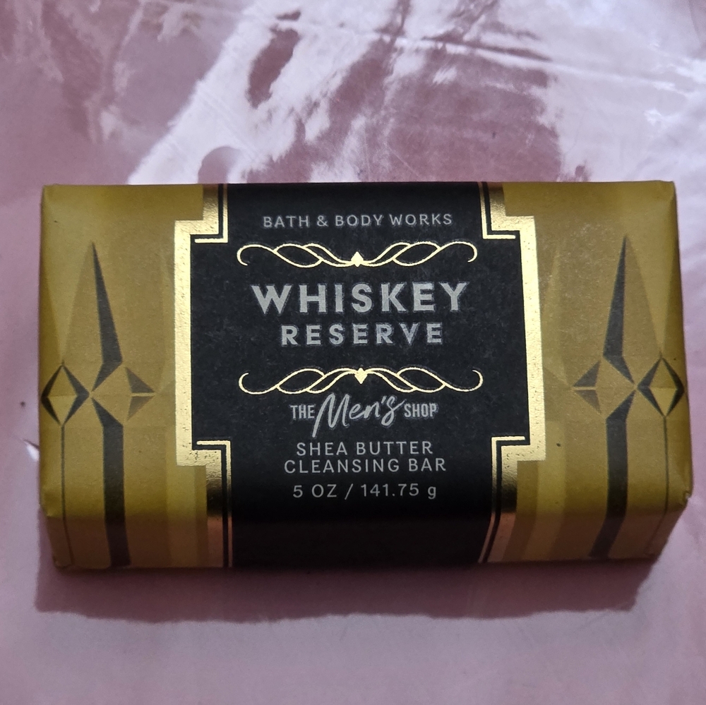 Bath & Body Works Men's Whiskey Reserve Shea Butter Cleansing Bar Soap NEW RARE